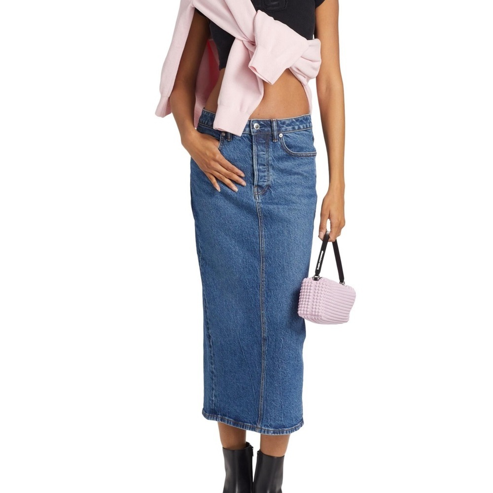 Alexanderwang.T Stretch Denim Midi Skirt